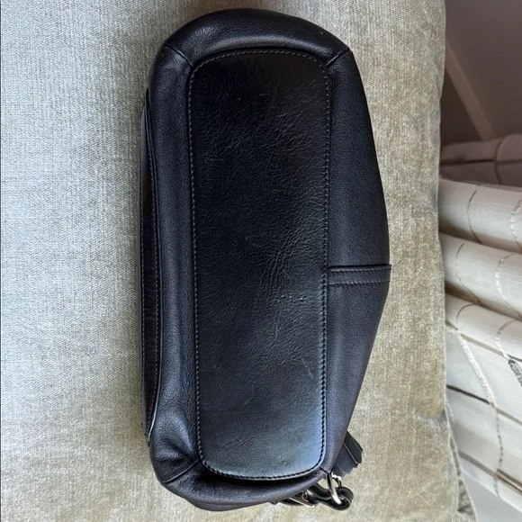 Coach Black Leather Clutch with Silver Accents - Picture 6 of 12